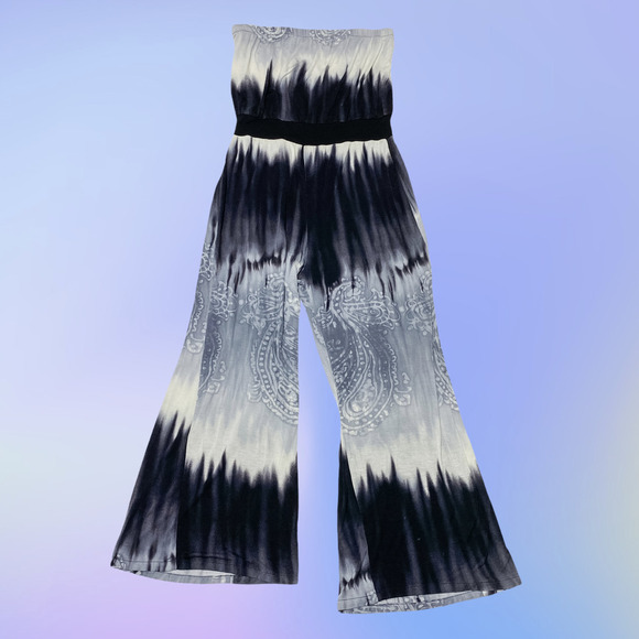 MONTEAU Tie Dye Ombre Embroidered Jumpsuit M - Picture 15 of 15